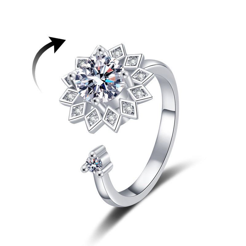 Decompression Rotatable Female Rotating Sunflower Opening Rings