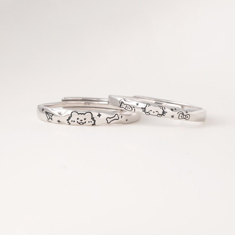 Kitten Puppy Exquisite Childlike Female Simple Fashion Temperament Open Fresh Rings