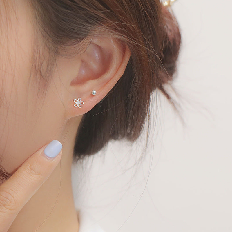 Female Screw Tightening Buckle Design Sense Stud Earrings