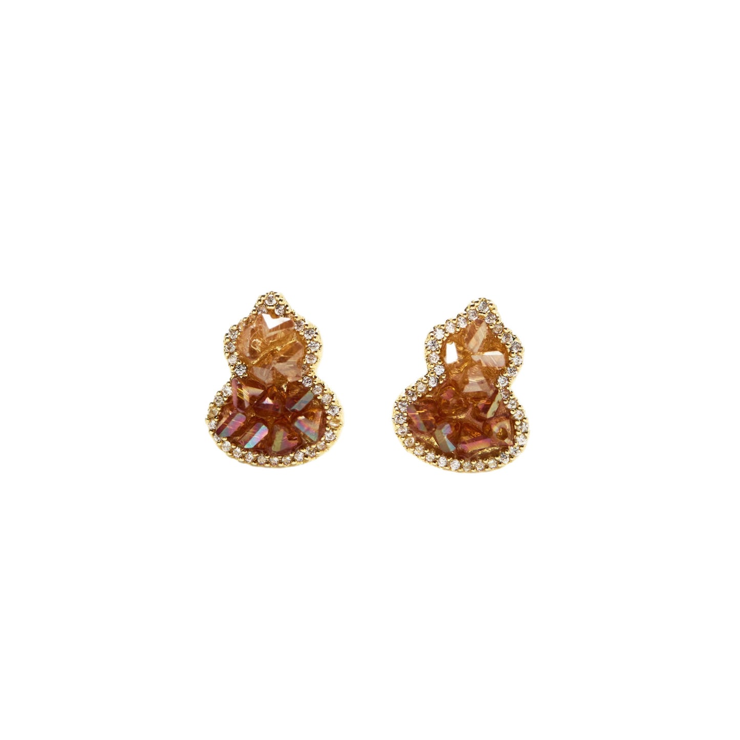 Gold Magic Color Ear Light Luxury Zircon Earrings