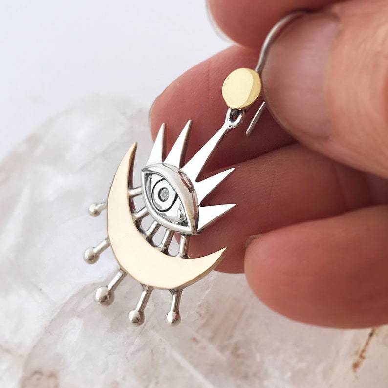 Women's Exaggerated Personalized Sun Moon Trendy Trend Earrings