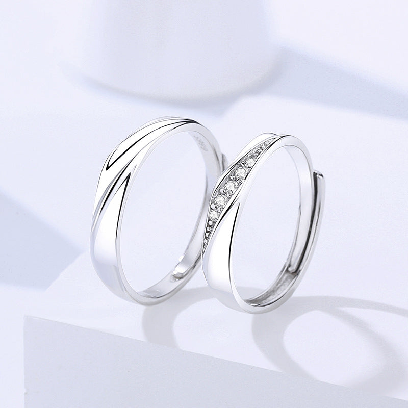 Sier Mobius Design Sense Niche Couple Valentine's Ring