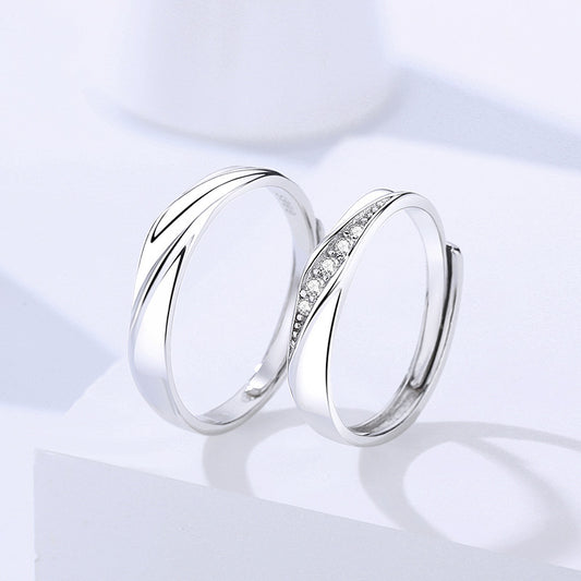 Sier Mobius Design Sense Niche Couple Valentine's Ring