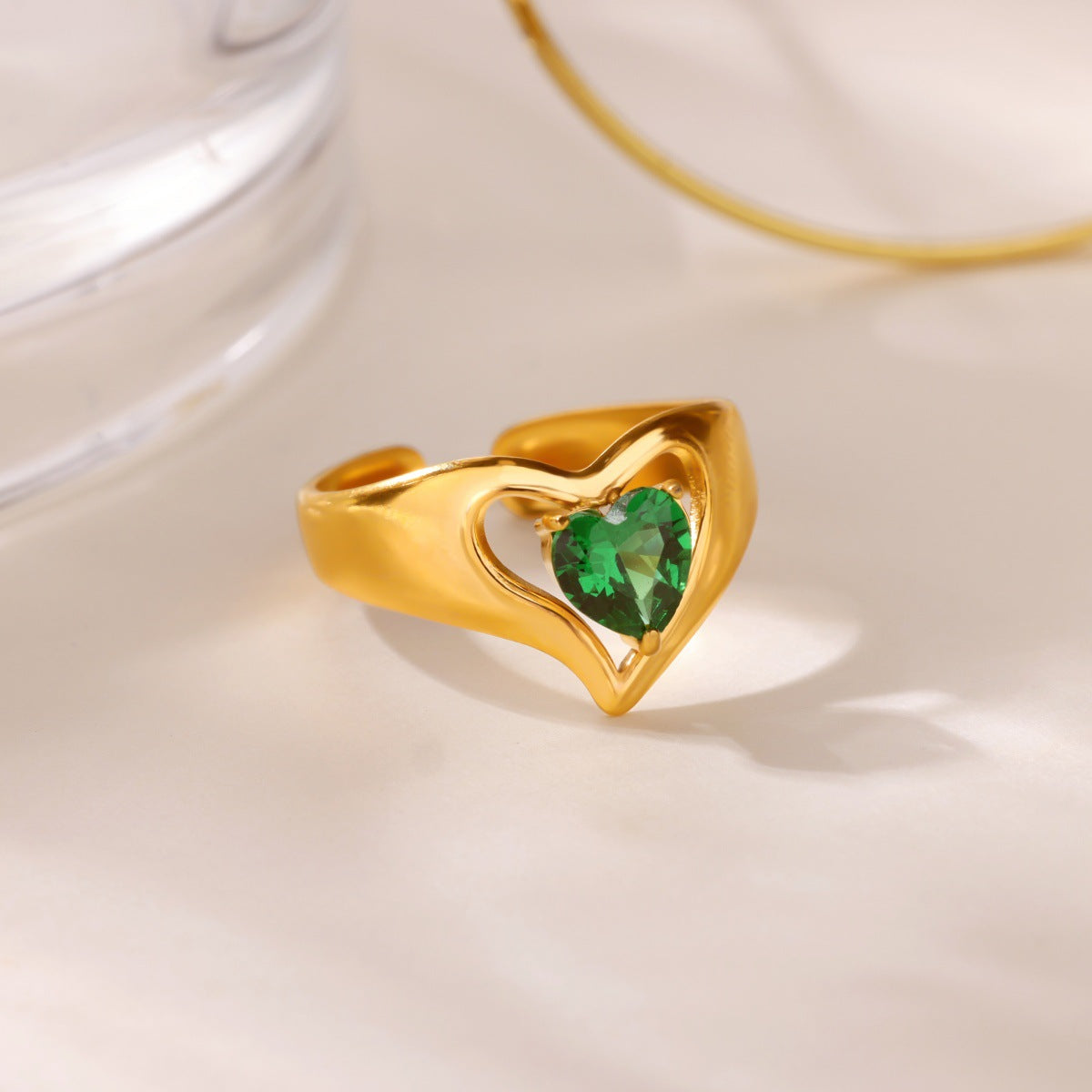 Women's Gold-plated Stainless Steel Geometric High-grade Open Ring