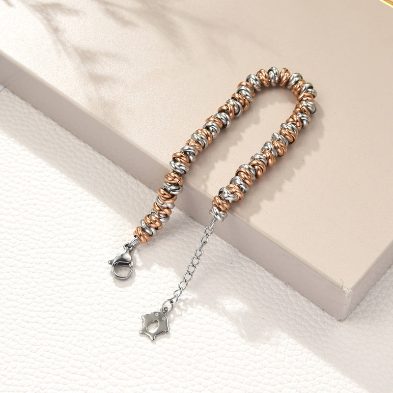 Women's Electroplating High-grade Stainless Steel Titanium Pearl Decorative Bracelet