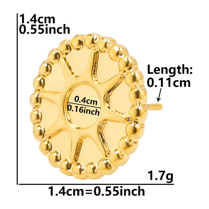 Stainless Steel Round Base Support Titanium Piercing Ear Clip Stud Earrings