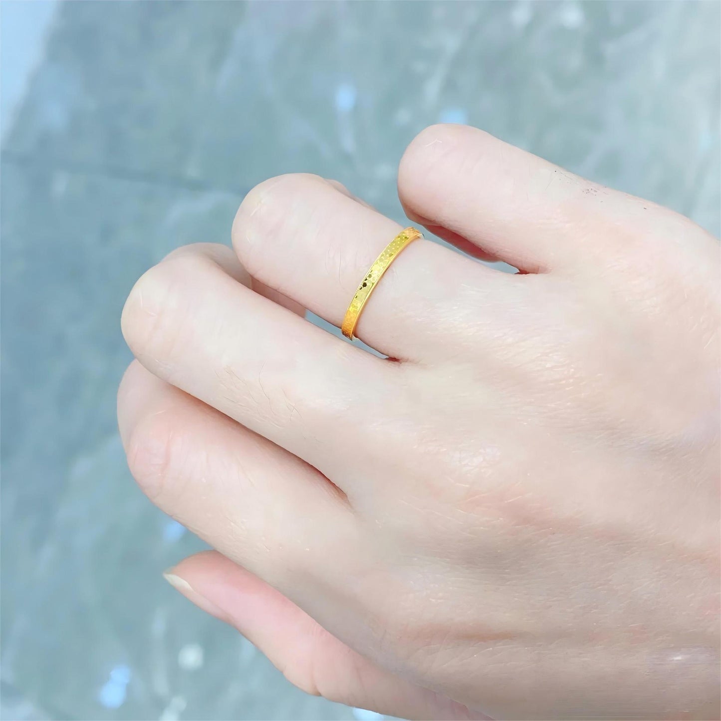 Gold Dragon Scale Simple Mirror Craft Rings