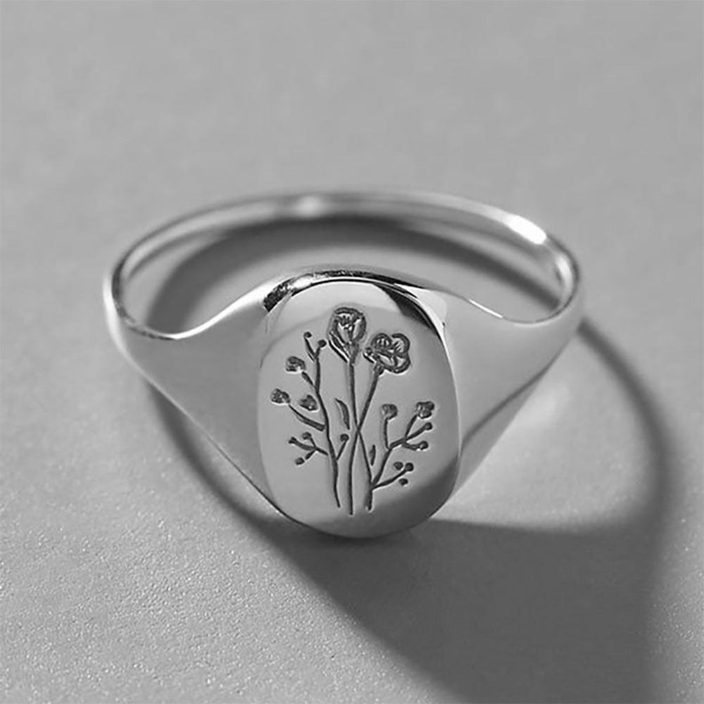 Versatile Rose Flowers Print Boutique Fashion Ring
