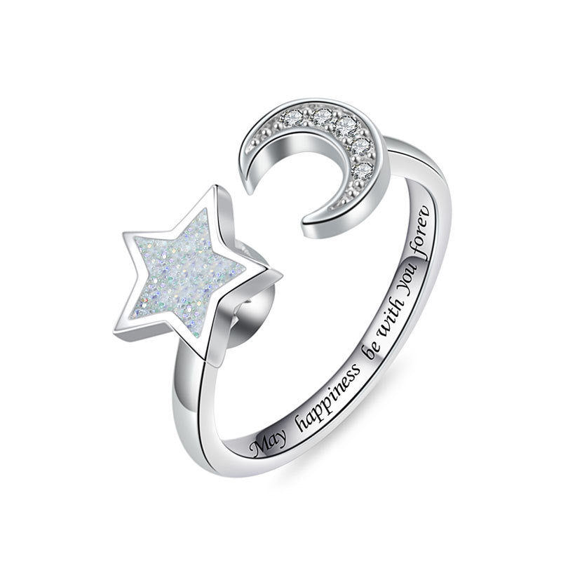 Star Moon Moonlight Fashion Spinning Stress Ring