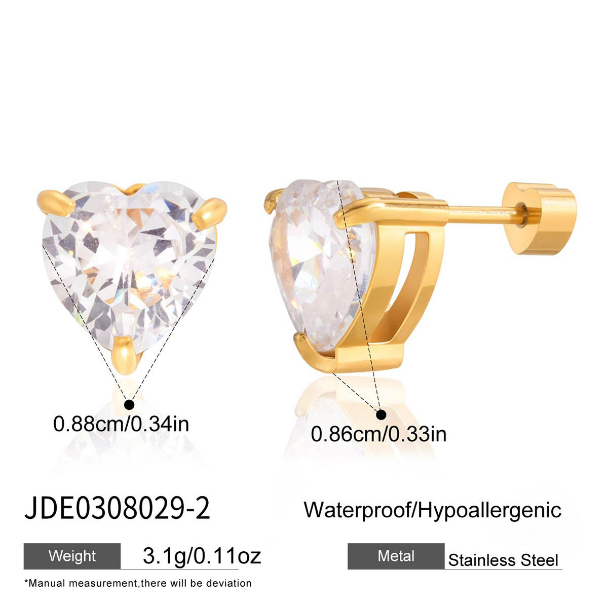 Ding Stainless Steel Zircon Light Luxury High-grade Sense Titanium Niche Earrings