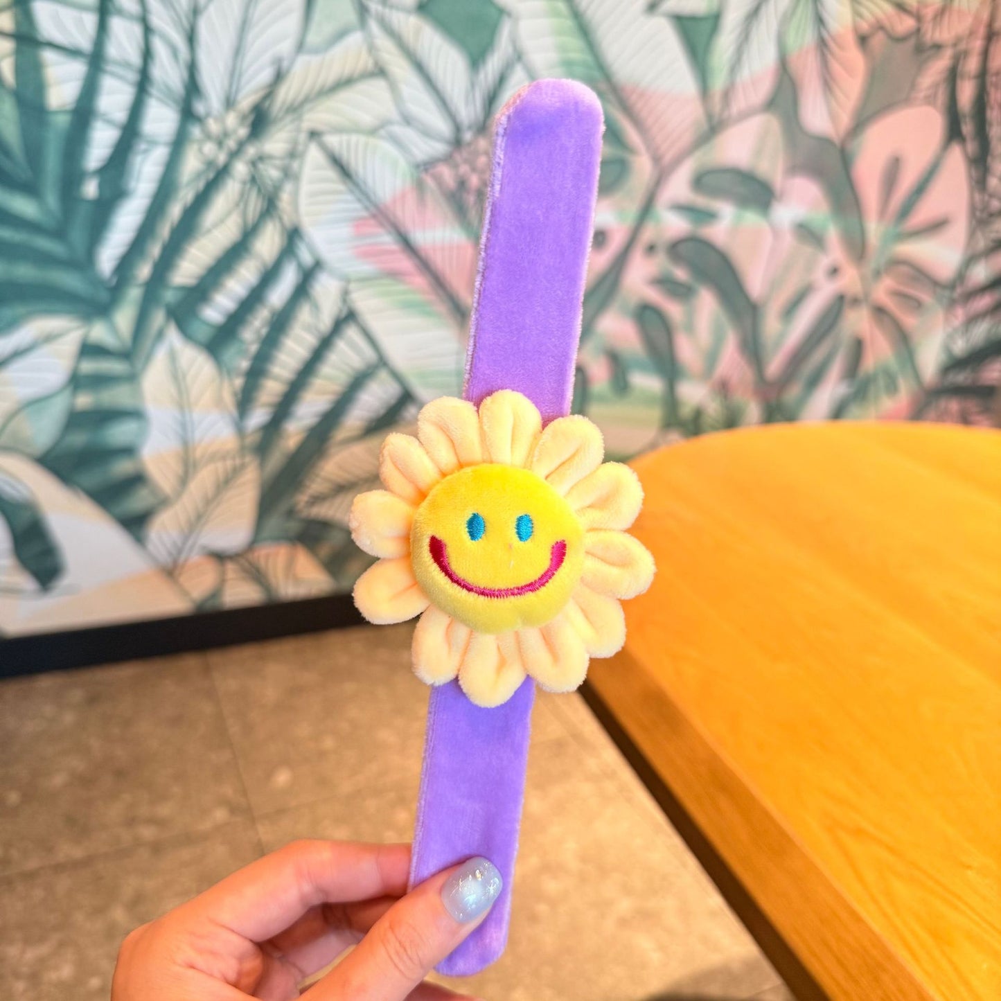 Children's Plush Cartoon Pop Cute Sun Flower Couple Female Dinosaur Slap Bracelet