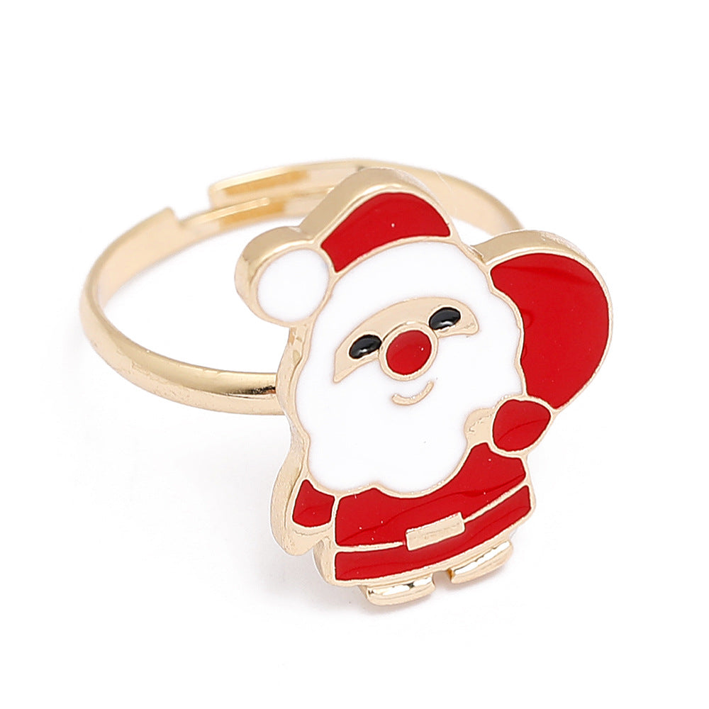 Children's Cartoon Snowman Elk Candy Alloy Dripping Oil Rings