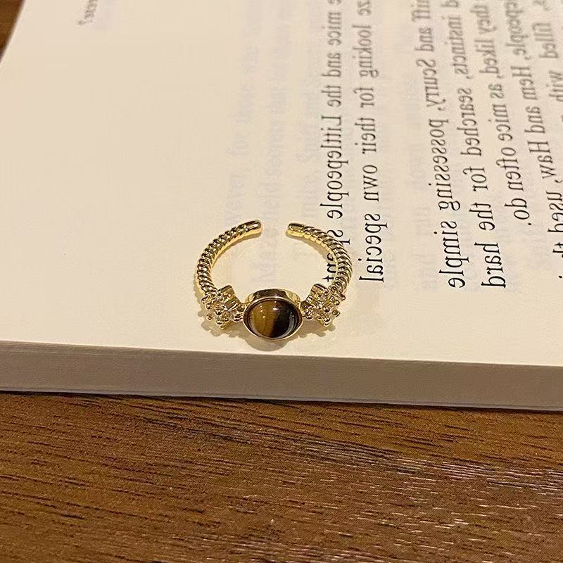 Fairy Snake-shaped Tigereye Female Fashion Retro Unique Index Ring