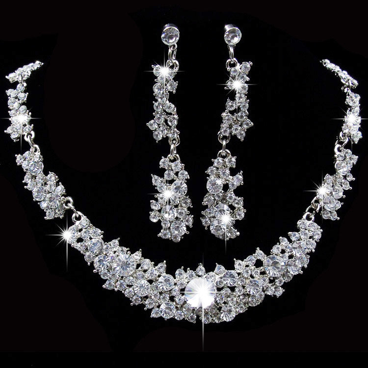 Women's Suite Splendid Diamond Geometric Crystal Flowers Jewelry Set