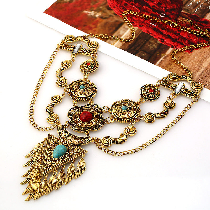 Ethnic Style Exaggerated Alloy Electroplated Bohemian Necklaces