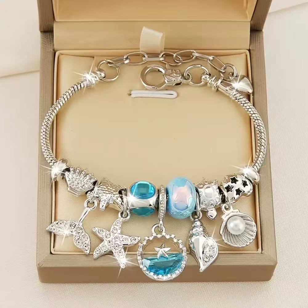 Beaded Ocean Style Cute Painting Oil Starfish Bracelet