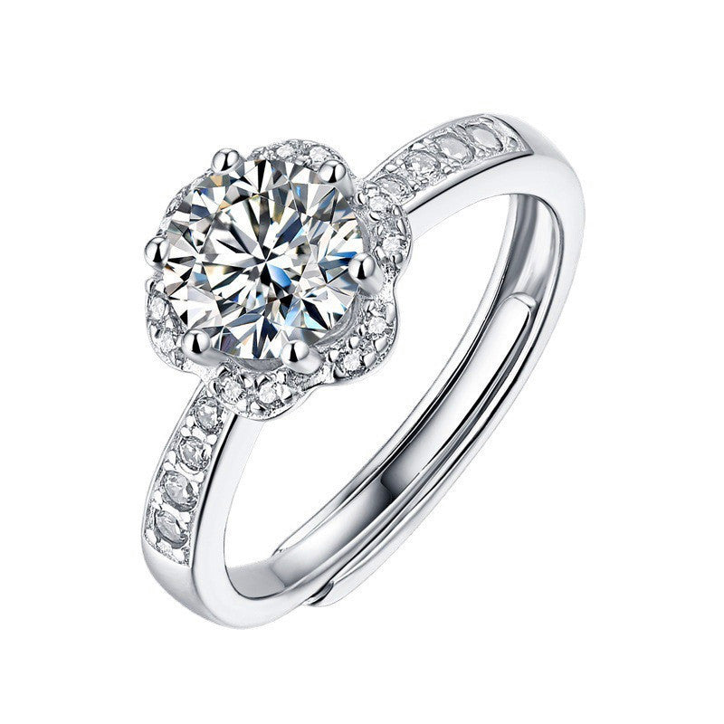 Moissanite Six Claw Karat Eight Hearts Arrows Rings