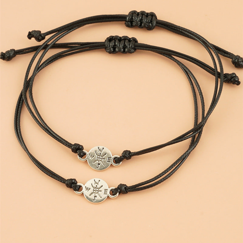 Graduation Card Creative Compass Woven Adjustable Bracelet