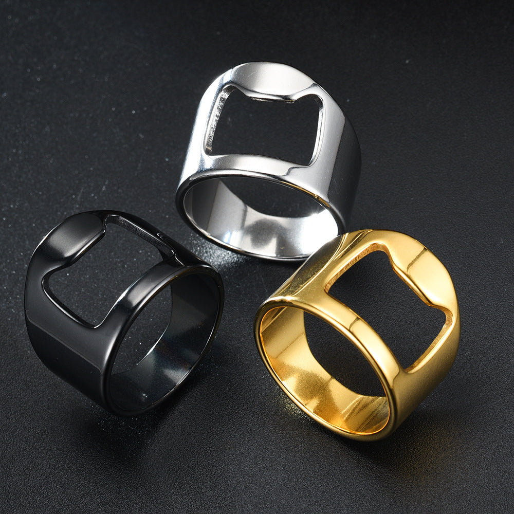 Men's Stainless Steel Bottle Opener Creative Ring