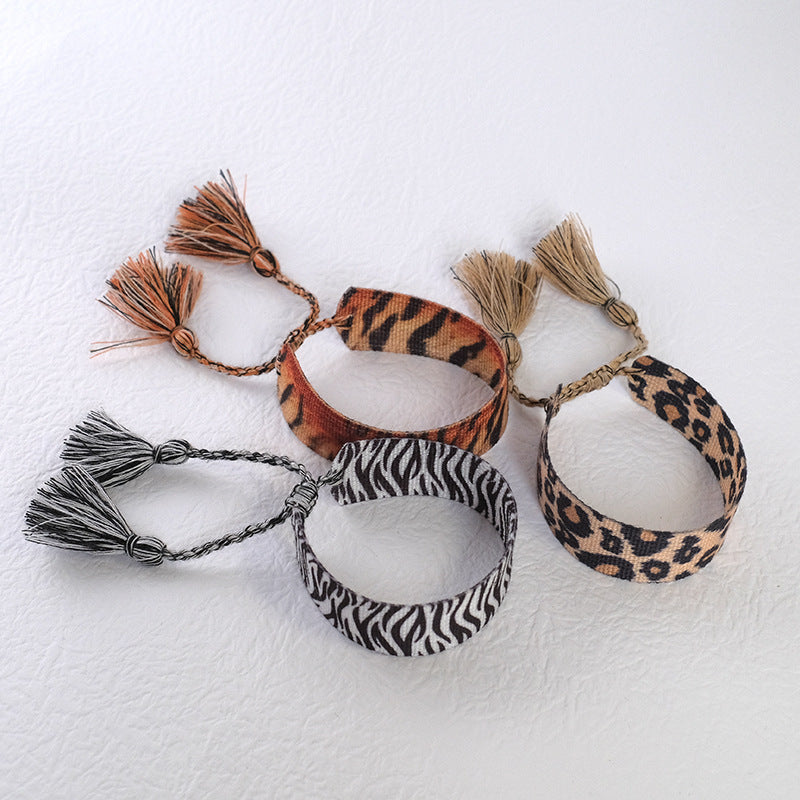 Fashion Hand Strap Trendy Carrying Leopard Zebra Pattern Wrist Bracelets