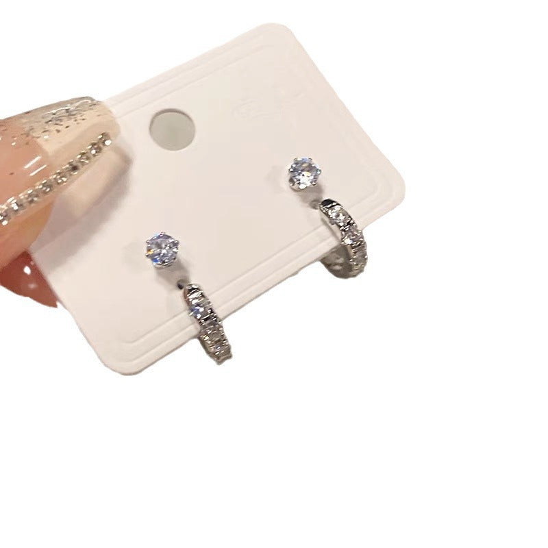 Women's Exquisite Zircon Elegant For Simple Wild Niche Design Advanced Earrings