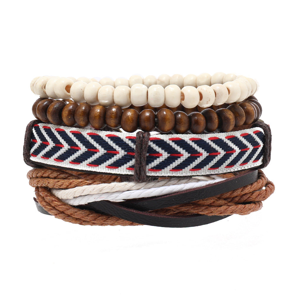 Women's & Men's Ornament Simple Hand Woven Rope Leather Bracelets