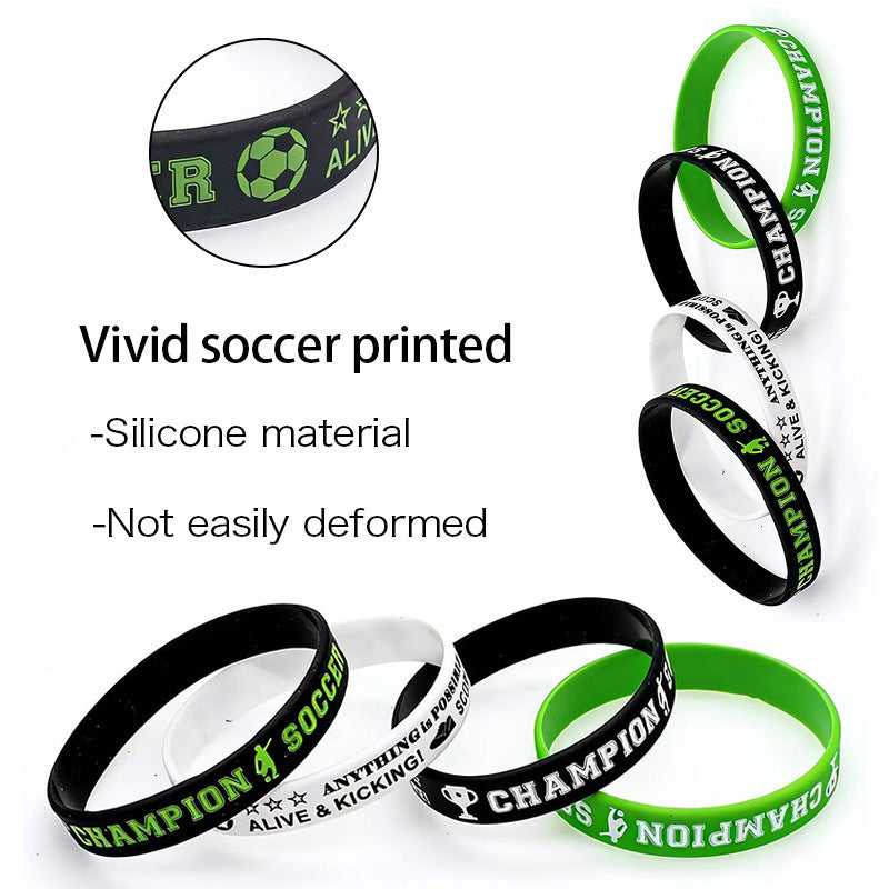 World Cup Football Silicone Theme Sports Rubber Fans Commemorative Bracelet