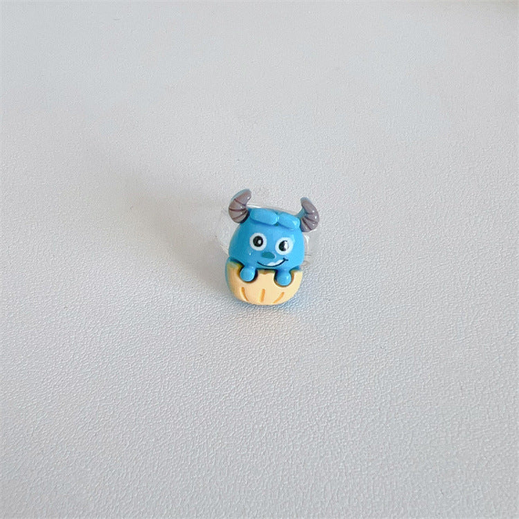 Cartoon Funny Design Hu Di Three-eyed Rings