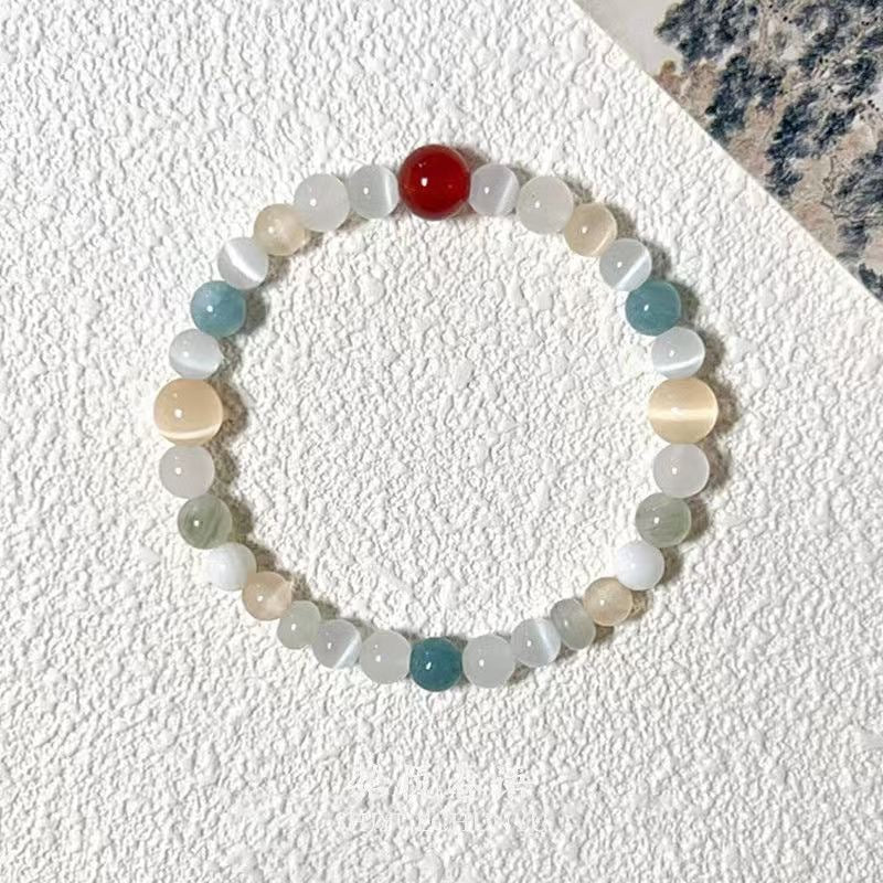 Spring Chinese Style Opal Imitation Emerald Cool Feeling White Temperament Bracelets
