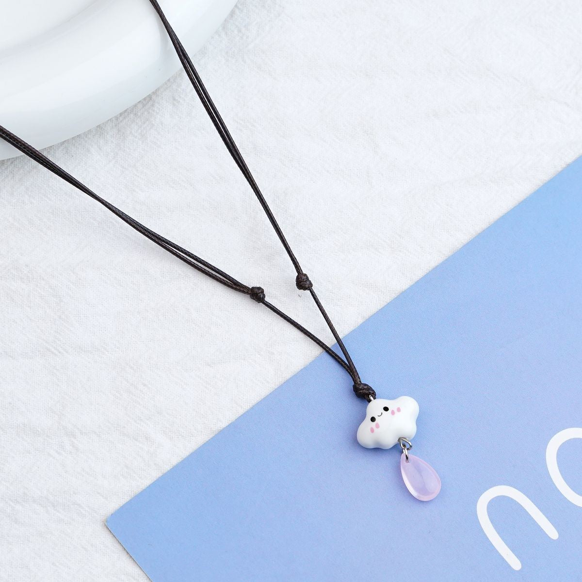 Style Personalized Trendy Ceramic Geometric Colorful Fish Long High-grade Necklace