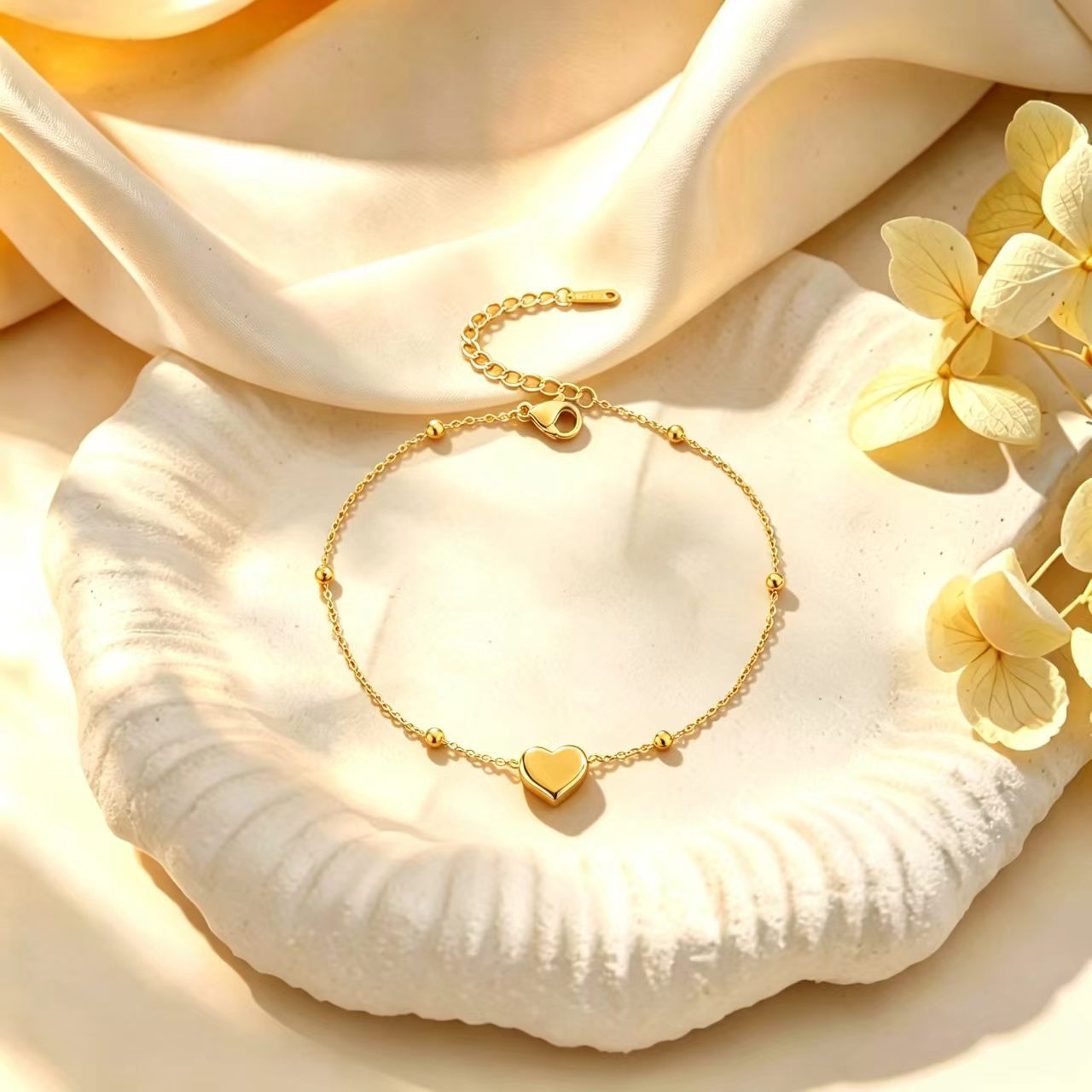 Love Round Beads Titanium Steel Exquisite Versatile Simple Graceful Bracelet