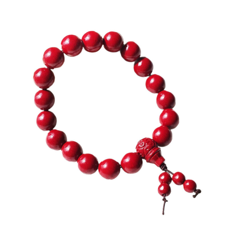 Women's Cinnabar Life Red Rope Beaded Money Drawing Pi Bracelet