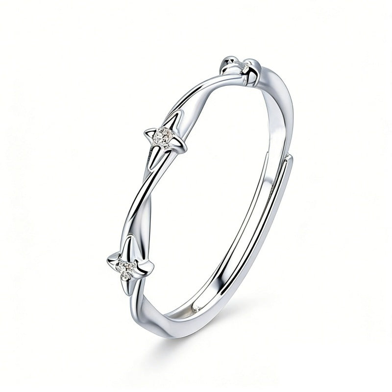 Simple Sweet Star Female Fashion Personality Twin Temperament Elegant Opening Rings