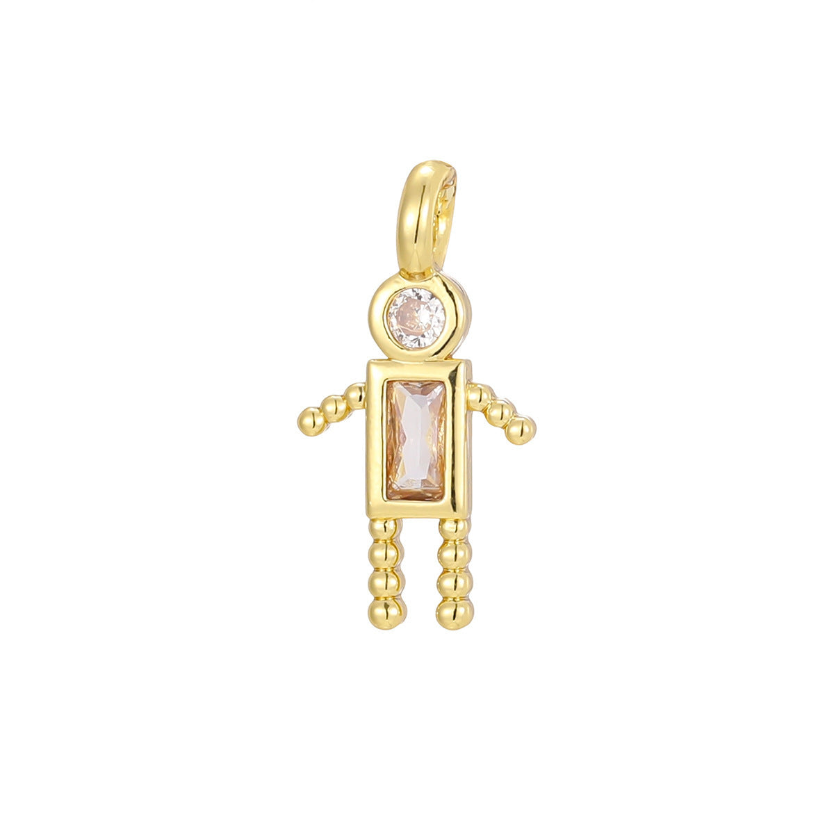 Mini For Boys Copper Plated Real Gold Micro Inlaid Zircon Pendants