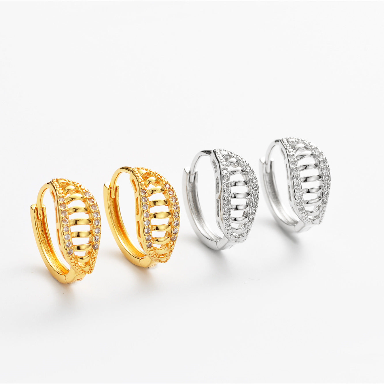 Fashion Zircon Geometric Clip Light Luxury High-grade Ear Buckle