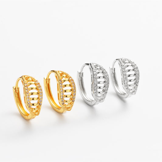 Fashion Zircon Geometric Clip Light Luxury High-grade Ear Buckle