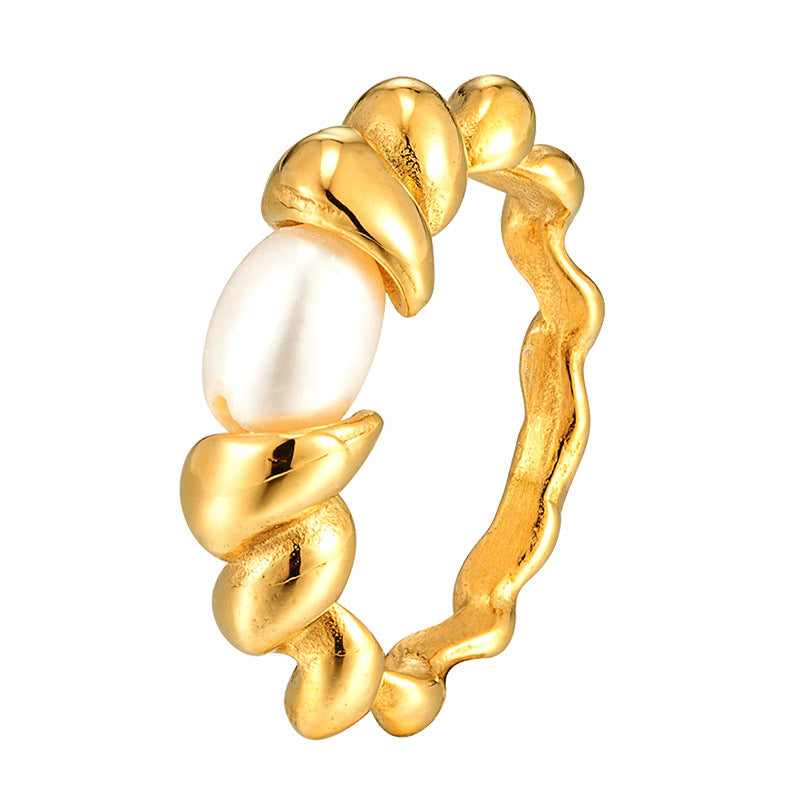 Natural Freshwater Pearl Female Special Interest Light Luxury High-grade Ring