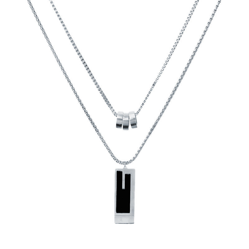 Sweater Chain Twin Long Titanium Steel Necklaces