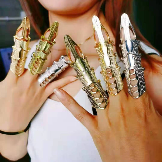 Women's & Men's Halloween Punk Gothic Metal Armor Bendable Rings