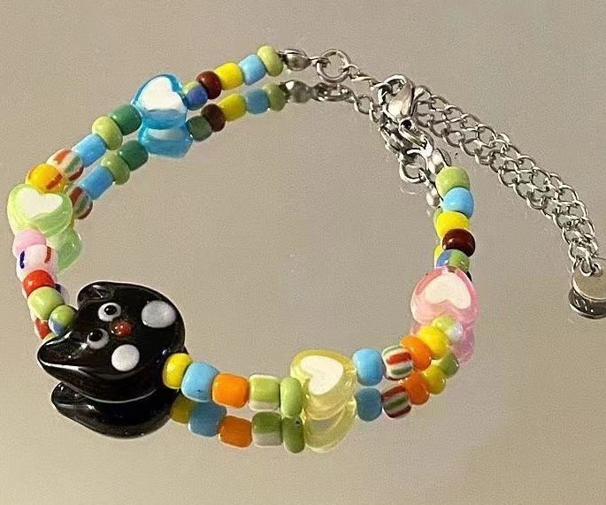 Cute Little Monster Strawberry Colorful Beaded Bracelets