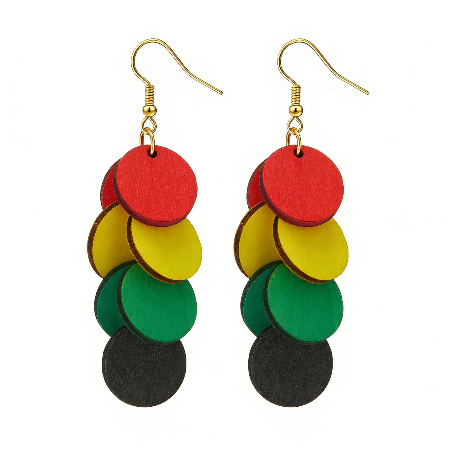 Personality Wood Piece Retro Sweet Vacation Style Beach Earrings