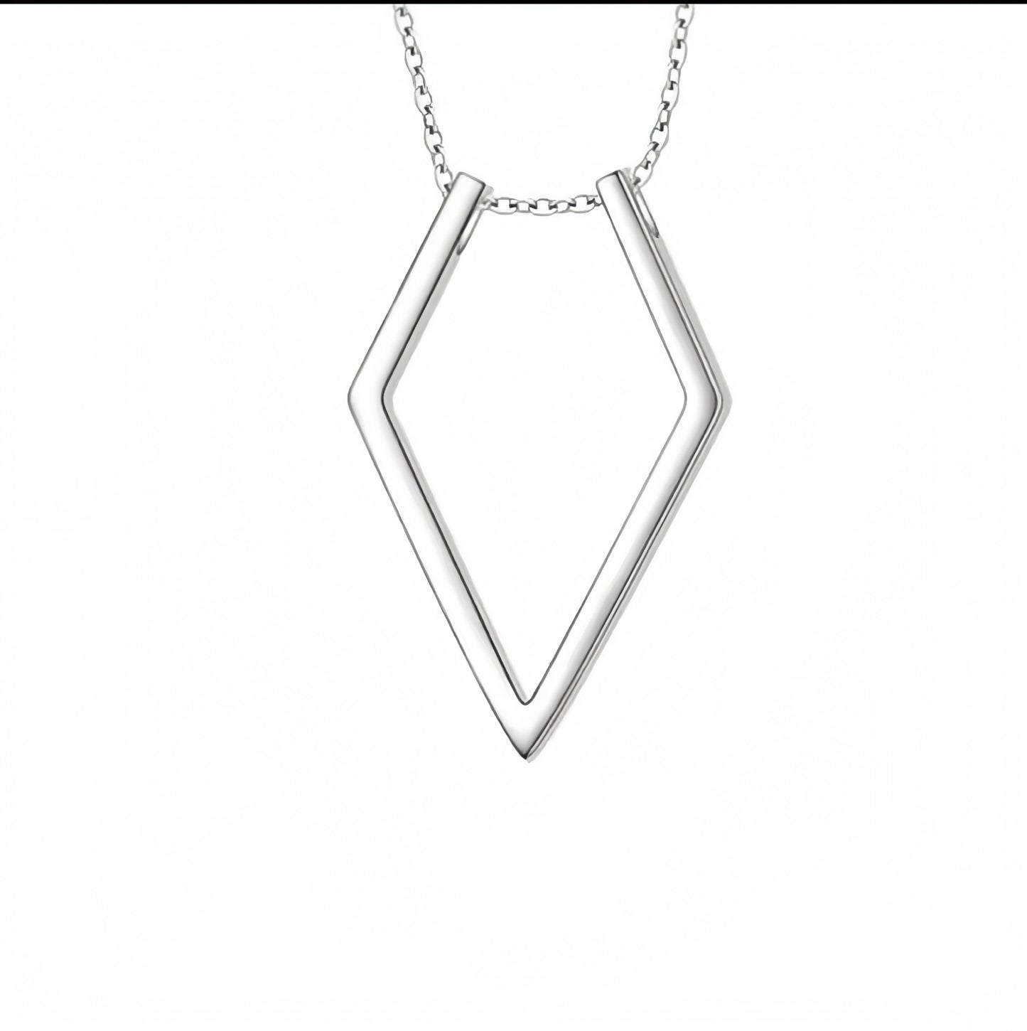 Stainless Steel Diamond Design Simple Bracket Necklace