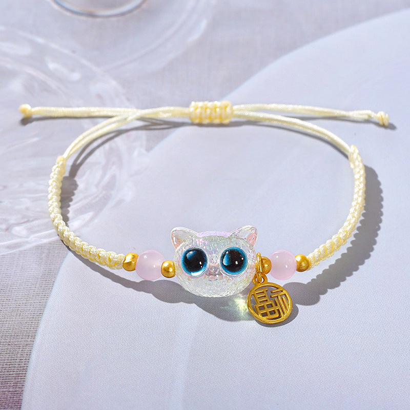 Cat Head Couple Style Cute Black Bracelets