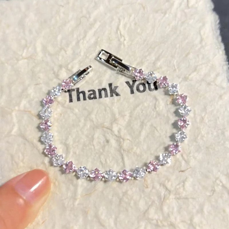 Sweet Pink Zircon Korean Artsy Light Bracelet
