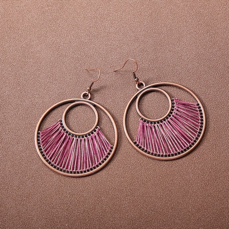 Profile Large Female Retro Style Temperament Earrings