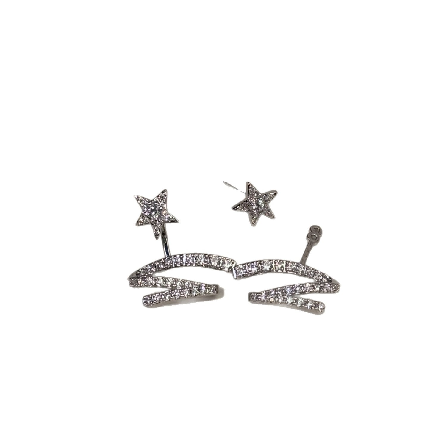 Women's Inlaid Zircon Star Ribbon Fashionable Elegant Exquisite Sweet Light Luxury Rings