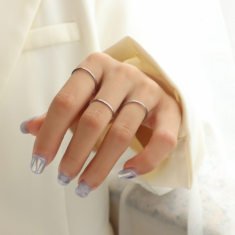 Simple Graceful Thin Little Finger Glossy Index Rings