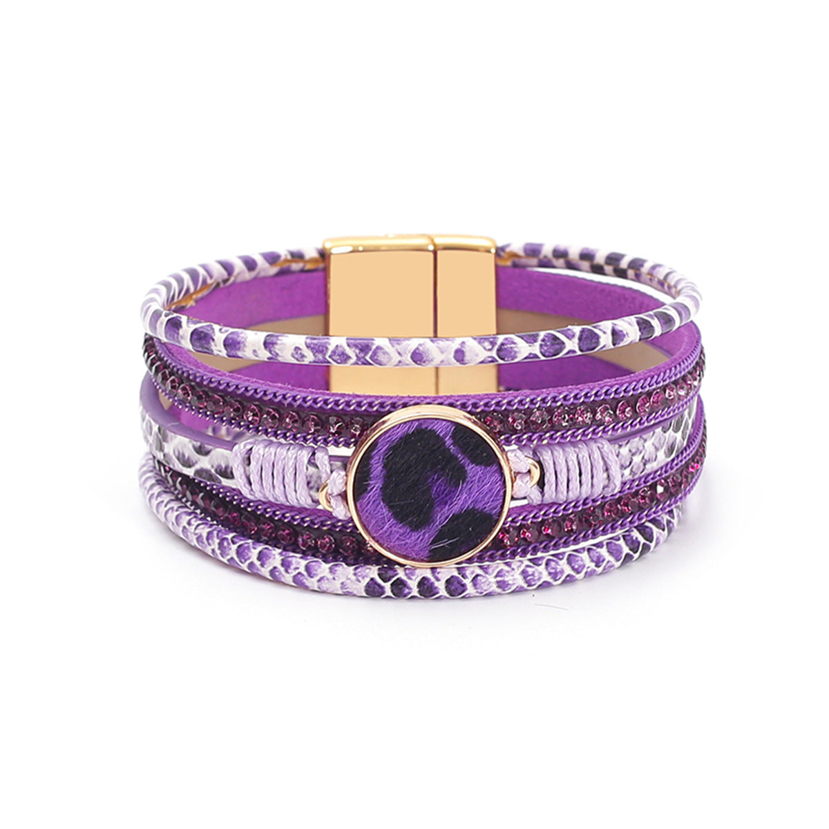 Women's Print Leather Rope Mixed Color Jewelry Bracelets