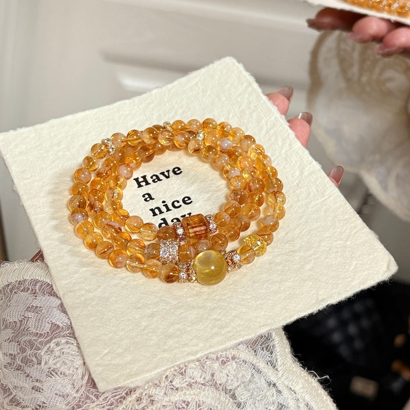 Natural Citrine Crystal Gold Lepidolite High-grade Bracelets