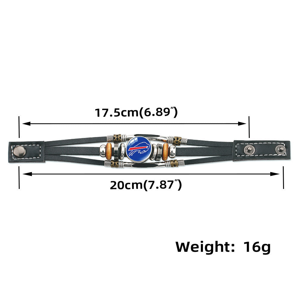 Genuine Leather Hand Professional Rugby League Team Time Stone Bracelet
